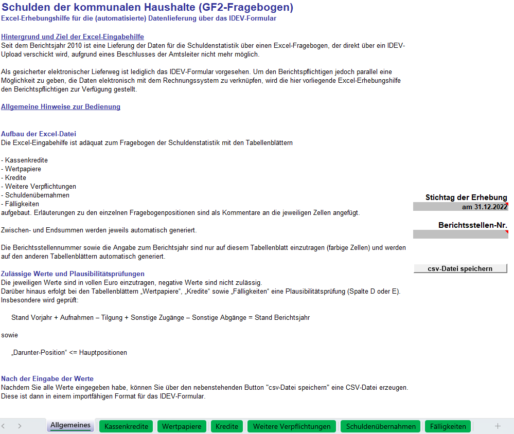 Report Schuldenstatistik